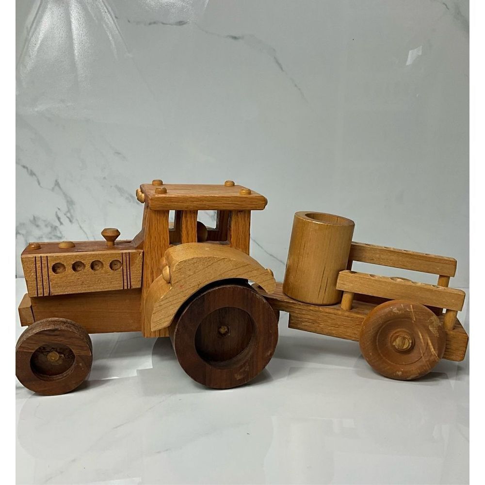 Custom Handmade Wooden Tractor and Trailer